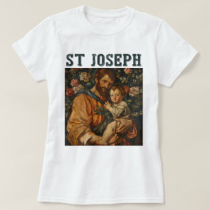 伝統的カトリック聖ヨセフとベビーイエス Tシャツ