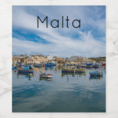 伝統的カラフル魚釣り船 ワインラベル (シングルラベル)