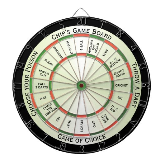 伝統的カラーコンボ個人規制 ダーツボード (正面)