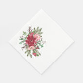 伝統的クエレガントリスマスポインセチア スタンダードランチョンナプキン (角)