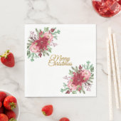 伝統的クエレガントリスマスポインセチア スタンダードランチョンナプキン (インサイチュ)