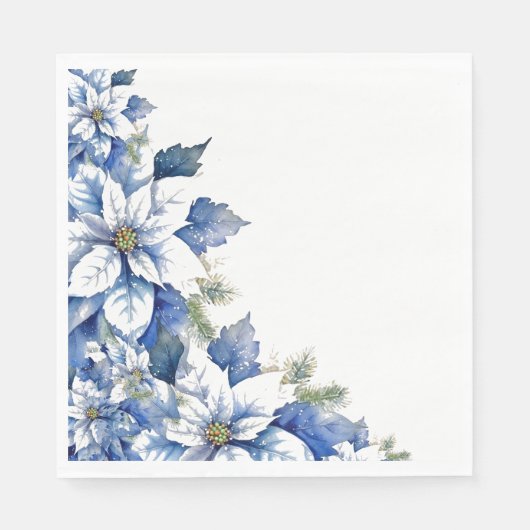 伝統的クエレガントリスマスポインセチア スタンダードランチョンナプキン (正面)