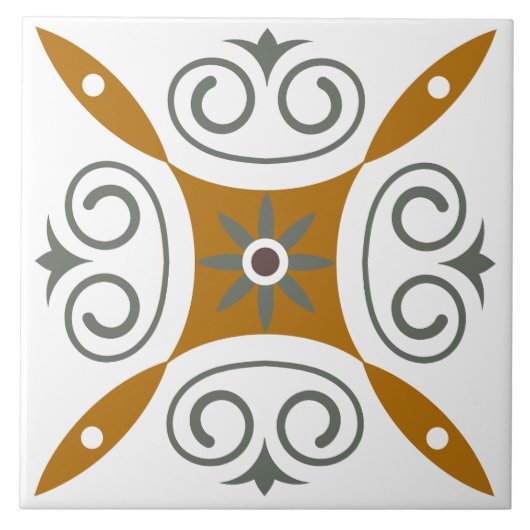 伝統的クラシックイタリアン地中海の茶 タイル (正面)