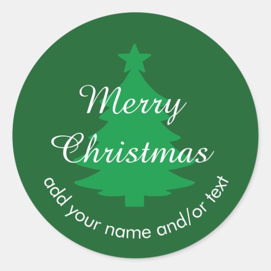 伝統的クラシックカスタムクリスマステッカー ラウンドシール (正面)