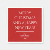 -伝統的クラシックレッドメリークリスマスのナプキンス スタンダードカクテルナプキン (正面)