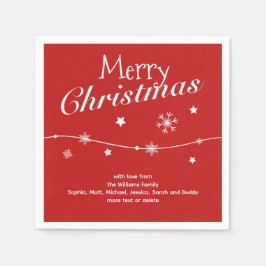 伝統的クラシック赤 – Christmas Napkins スタンダードカクテルナプキン