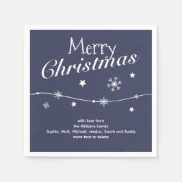 伝統的クラシック青 – クリスマスナプキンス スタンダードカクテルナプキン