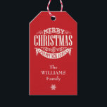 伝統的クラシックRed Merry Christmas Photo ギフトタグ<br><div class="desc">これらのメリークリスマスのラベルをツイスト伝統的で使用してクリスマスの贈り物をパーソナライズモダンする。フロントはパーソナライズされたあなたの名前とバック機能の写真をパーソナライズされたあなたのギフトにユニークtouchを追加する。フロントカスタマイズのバックグランド色も休日の色に合わせてお気に入りのいける。</div>