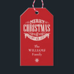 伝統的クラシックRed Merry Christmas Photo ギフトタグ<br><div class="desc">これらのメリークリスマスのラベルをツイスト伝統的で使用してクリスマスの贈り物をパーソナライズモダンする。フロントはパーソナライズされたあなたの名前とバック機能の写真をパーソナライズされたあなたのギフトにユニークtouchを追加する。フロントカスタマイズのバックグランド色も休日の色に合わせてお気に入りのいける。</div>