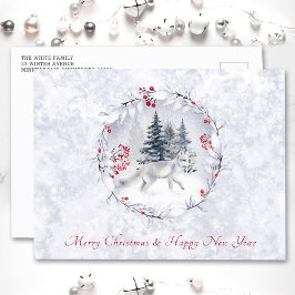 伝統的クリスマスと年賀状 シーズンポストカード