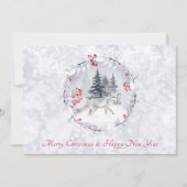 伝統的クリスマスと新年のスノーカード 案内状 (正面)