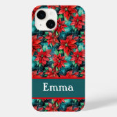 伝統的クリスマスのポイントのパタかわいらしーン Case-Mate iPhoneケース (裏面)