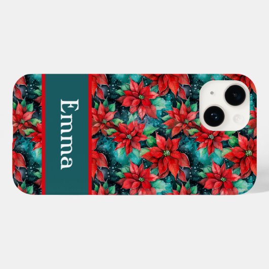 伝統的クリスマスのポイントのパタかわいらしーン Case-Mate iPhoneケース (裏面 (横))