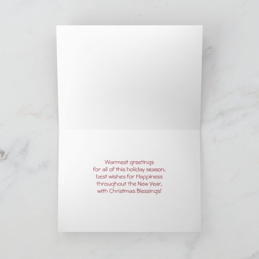 伝統的クリスマスの冬の風景新年の挨拶 シーズンカード (内部)