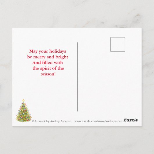 伝統的クリスマスの木のハガキメリーー ポストカード (裏面)