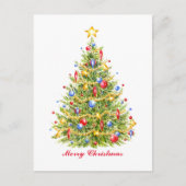 伝統的クリスマスの木のハガキメリーー ポストカード (正面)