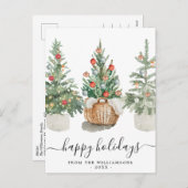 伝統的クリスマスの木の休日はがき シーズンポストカード (正面/裏面)