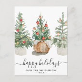 伝統的クリスマスの木の休日はがき シーズンポストカード (正面)