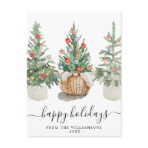 伝統的クリスマスの木の休日はがき