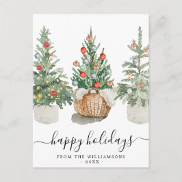 伝統的クリスマスの木の休日はがき シーズンポストカード