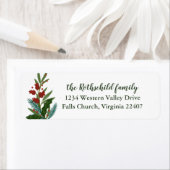 伝統的クリスマスの緑と霧 ラベル (インサイチュ)