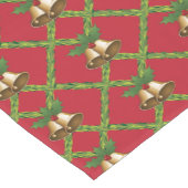 伝統的クリスマスの赤と緑の鈴 ショートテーブルランナー (コーナー)