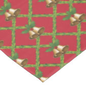 伝統的クリスマスの赤と緑の鈴 テーブルクロス (アングル)