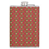 伝統的クリスマスの赤と緑の鈴 フラスク (裏面)