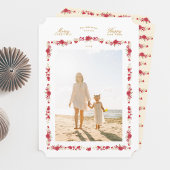 伝統的クリスマスエレガントフローラ植物学 シーズンカード