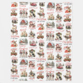 伝統的クリスマスオンザファームホリデー引用文 フリースブランケット (正面)