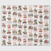 伝統的クリスマスオンザファームホリデー引用文 ラッピングペーパー (フラット)