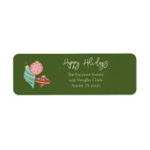 伝統的クリスマスオーナメントシンプルミニマルおもしろい ラベル (正面)