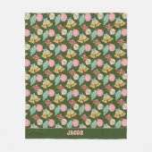 伝統的クリスマスオーナメントノスタルジック追加の名前 フリースブランケット (正面)