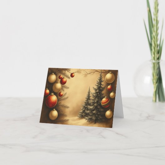 伝統的クリスマスカード サンキューカード (正面)