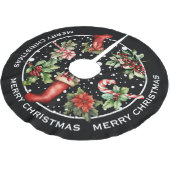 伝統的クリスマスストッキング、キャンディーケーンなど ブラッシュドポリエステルツリースカート (アングル)