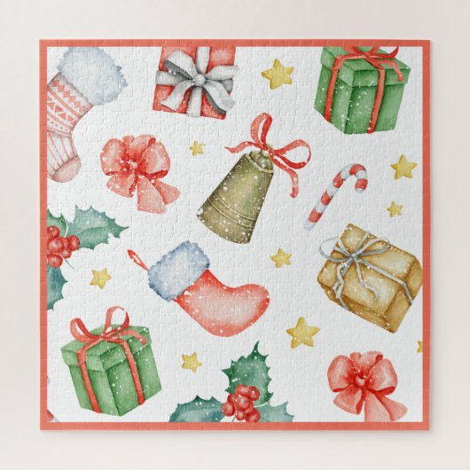 伝統的クリスマススノーウォーター色おもしろい ジグソーパズル (縦)