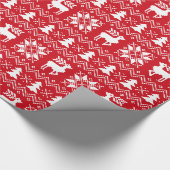 伝統的クリスマスセーター赤い模様 ラッピングペーパー (角)