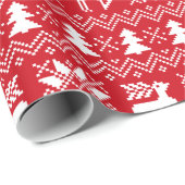 伝統的クリスマスセーター赤い模様 ラッピングペーパー (ロールコーナー)