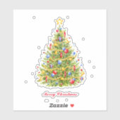 伝統的クリスマスツリーカスタムカットのビニールシール シール (シート)