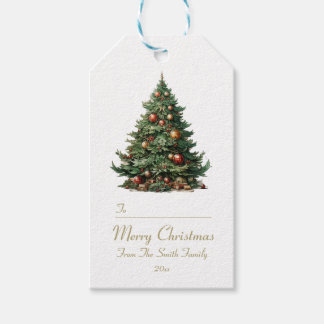 伝統的クリスマスツリーギフトラベル ギフトタグ