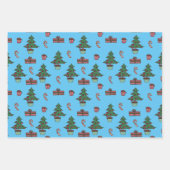 伝統的クリスマスツリー、キャンディーケーンデザインギフト ラッピングペーパーシート (正面3)