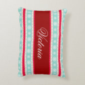 伝統的クリスマスパタパーソナライズされたーン名 アクセントクッション (裏面(縦))