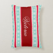 伝統的クリスマスパタパーソナライズされたーン名 アクセントクッション (正面(垂直))