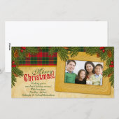 伝統的クリスマスプレッドファミリーフォトホリデー シーズンカード (正面/裏面)