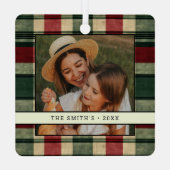 伝統的クリスマスプレド2フォトクリスマスツリー メタルオーナメント (裏面)