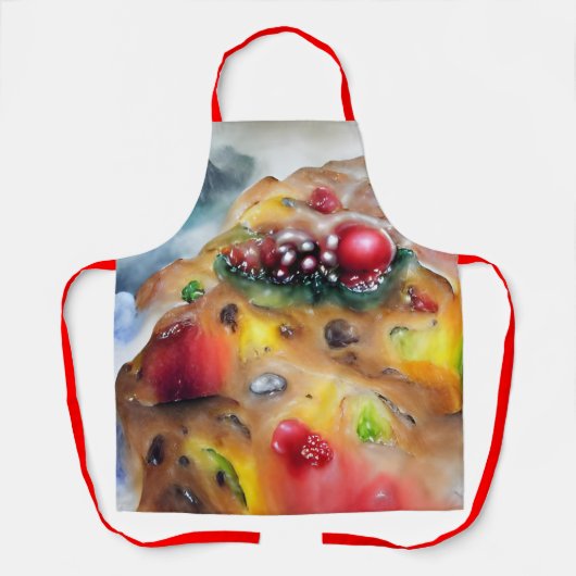 伝統的クリスマスホリデーフルーツケーキ エプロン (正面)