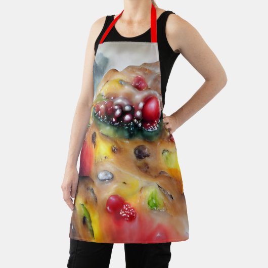 伝統的クリスマスホリデーフルーツケーキ エプロン (インサイチュ)