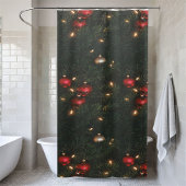 伝統的クリスマスボールデコシャワーカーテン シャワーカーテン