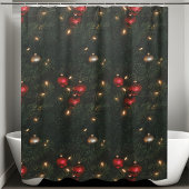 伝統的クリスマスボールデコシャワーカーテン シャワーカーテン