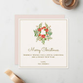 伝統的クリスマスポインセッタリース ノートカード (正面/裏面インサイチュ)